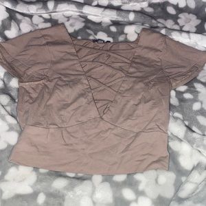 crossed over chest crop top